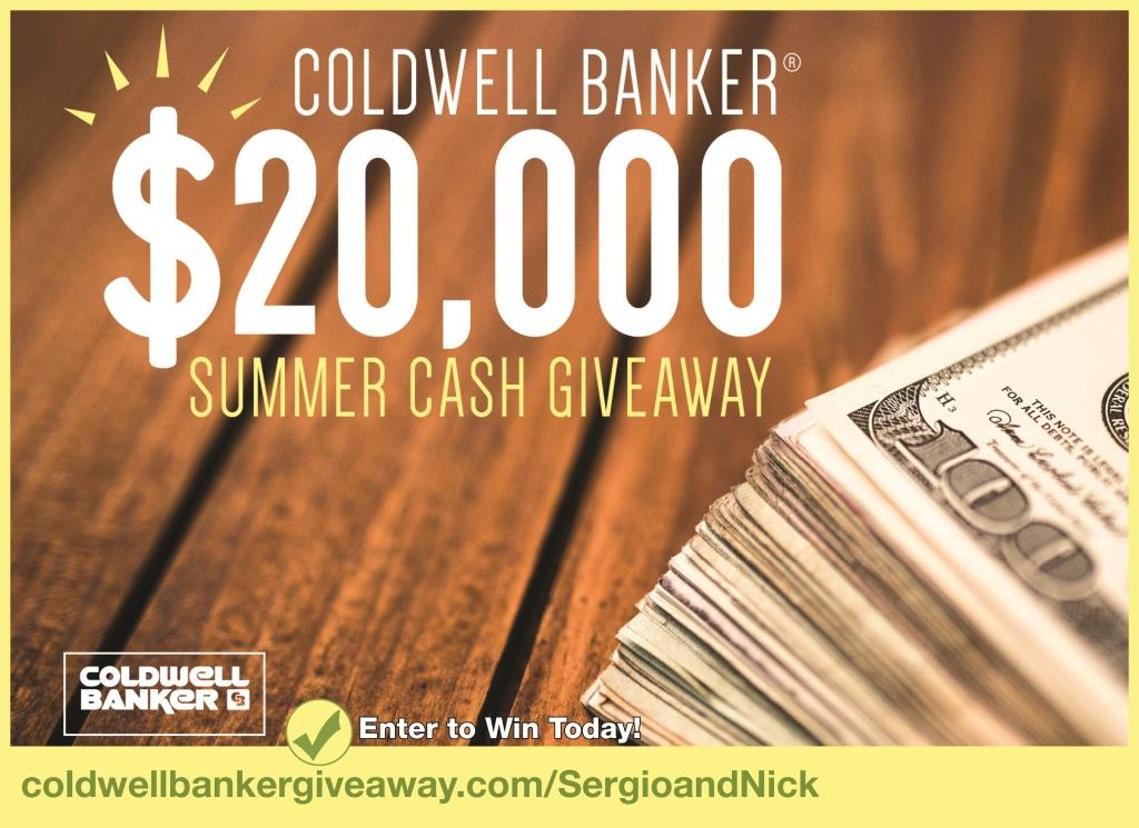 Want to win $20K? Go to coldwellbankergiveaway.com/sergioandnick and enter to win! May the odds be forever in your favor...#winning