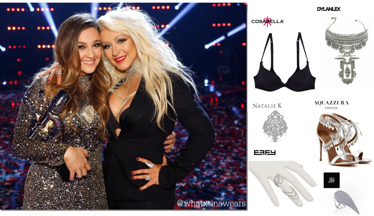 WhatXtinaWears's tweet photo. .@xtina in @shopcosabella, @aquazzura, #dylanlex, @EFFYJewelry, @JasonofBH, @NatalieKJewelry on @NBCTheVoice FINALE♥ https://t.co/kTNVMkrWUb