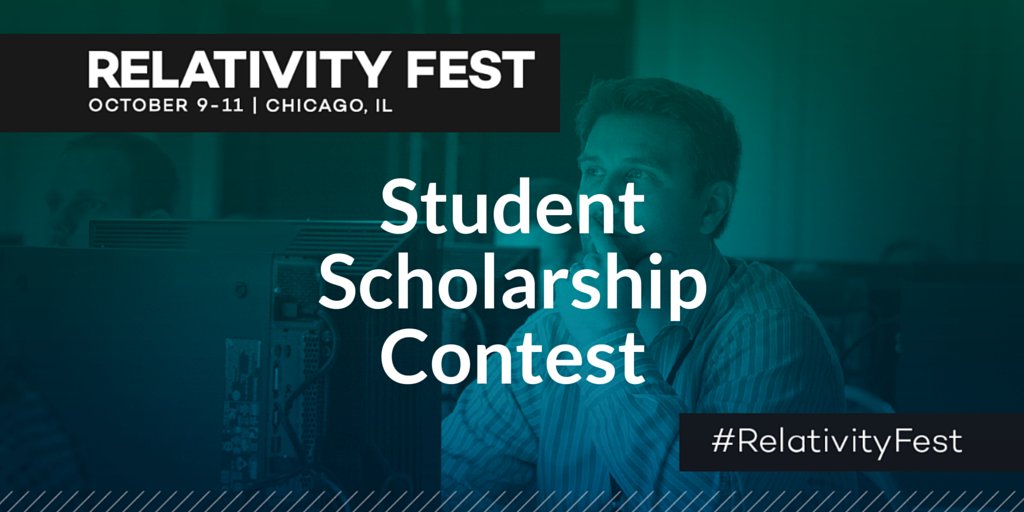 RelativityHQ's tweet photo. Students can win a free pass to #RelativityFest. Here's how: https://t.co/u9qo0EQV5G #ediscovery https://t.co/2PSmhzhZLj