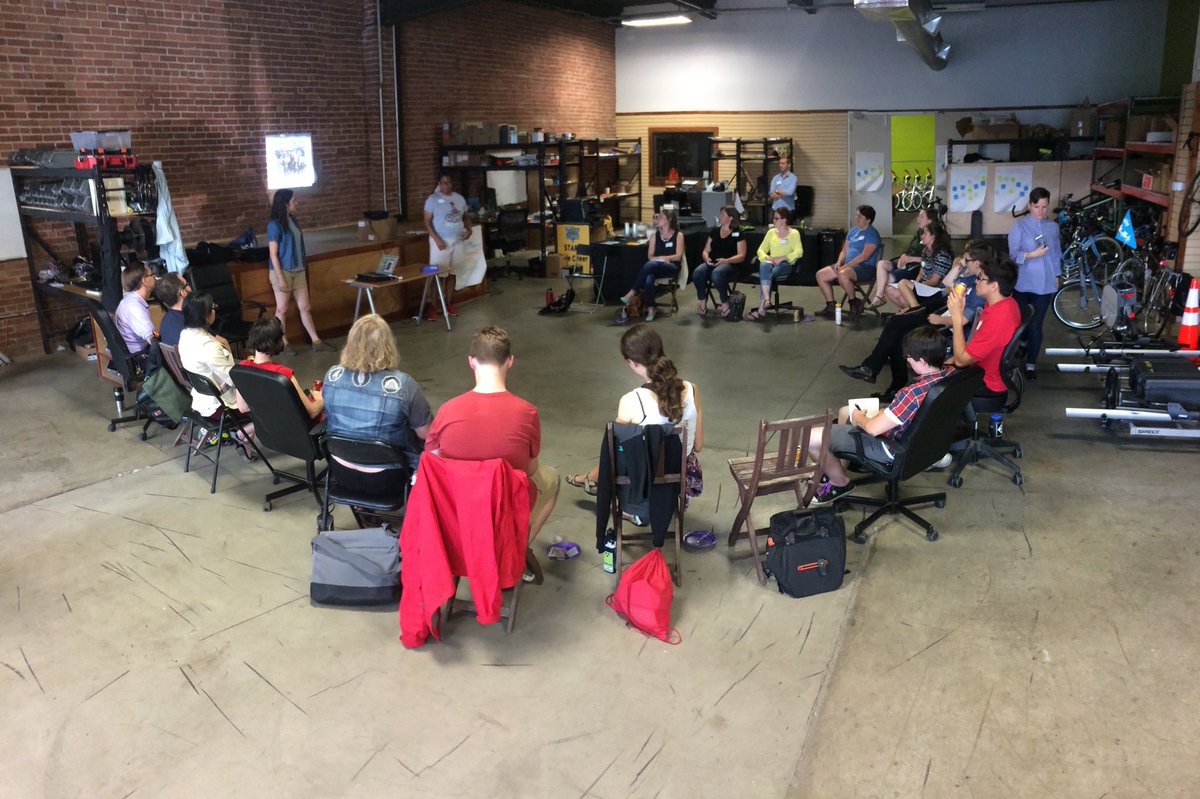 BikePGH's tweet photo. #Biketastic turnout for the Plan Your Own Group Ride Workshop!  w @412Flock @healthyridepgh @blackgrlsdobike https://t.co/6X1D9XuvqH