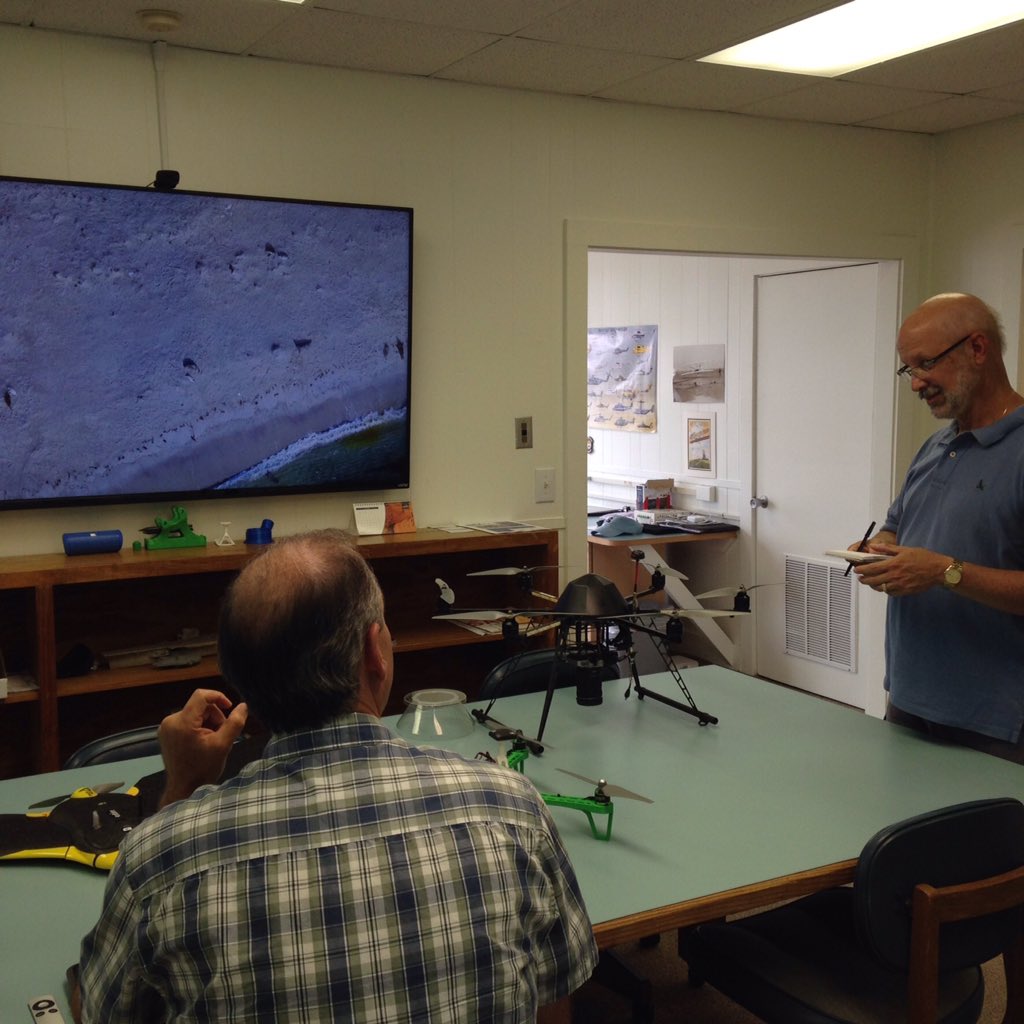 MarineUAS's tweet photo. Showing @fgraff4 the amazing data we can collect w/ research drones. Learn more on #NCScienceNow. Watch for air date https://t.co/7fU3MdoaWp