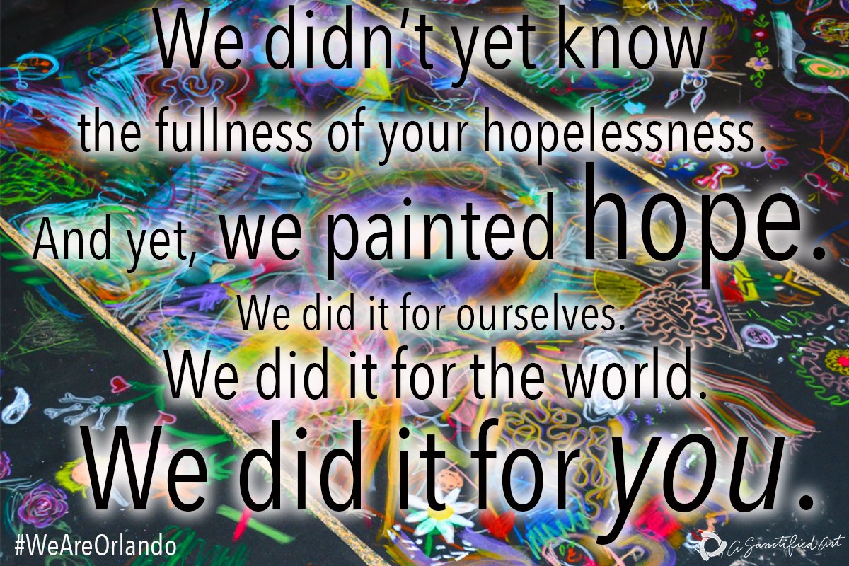 sanctifiedart's tweet photo. https://t.co/LF5O6K6MSa #weareorlando #onepulse #OrlandoNightclubShooting #practicinghope https://t.co/mv3ytADVPH