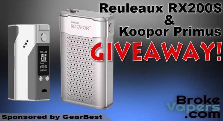 VapeComp's tweet photo. Reuleaux RX200S &amp; Koopor Primus #giveaway.
RT &amp; ENTER HERE >> https://t.co/HeYRw97lcc
#vape #ecig #competition https://t.co/aDwuCb1niv