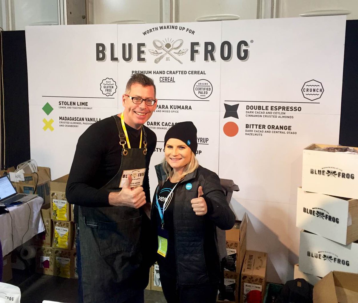 Xero's tweet photo. If you're at @FieldaysNZ, be sure to check out Xero customers @bluefrogbrekky &amp; @KOASTLIMONCELLO! #Fieldays2016 https://t.co/xC5vGXOYie
