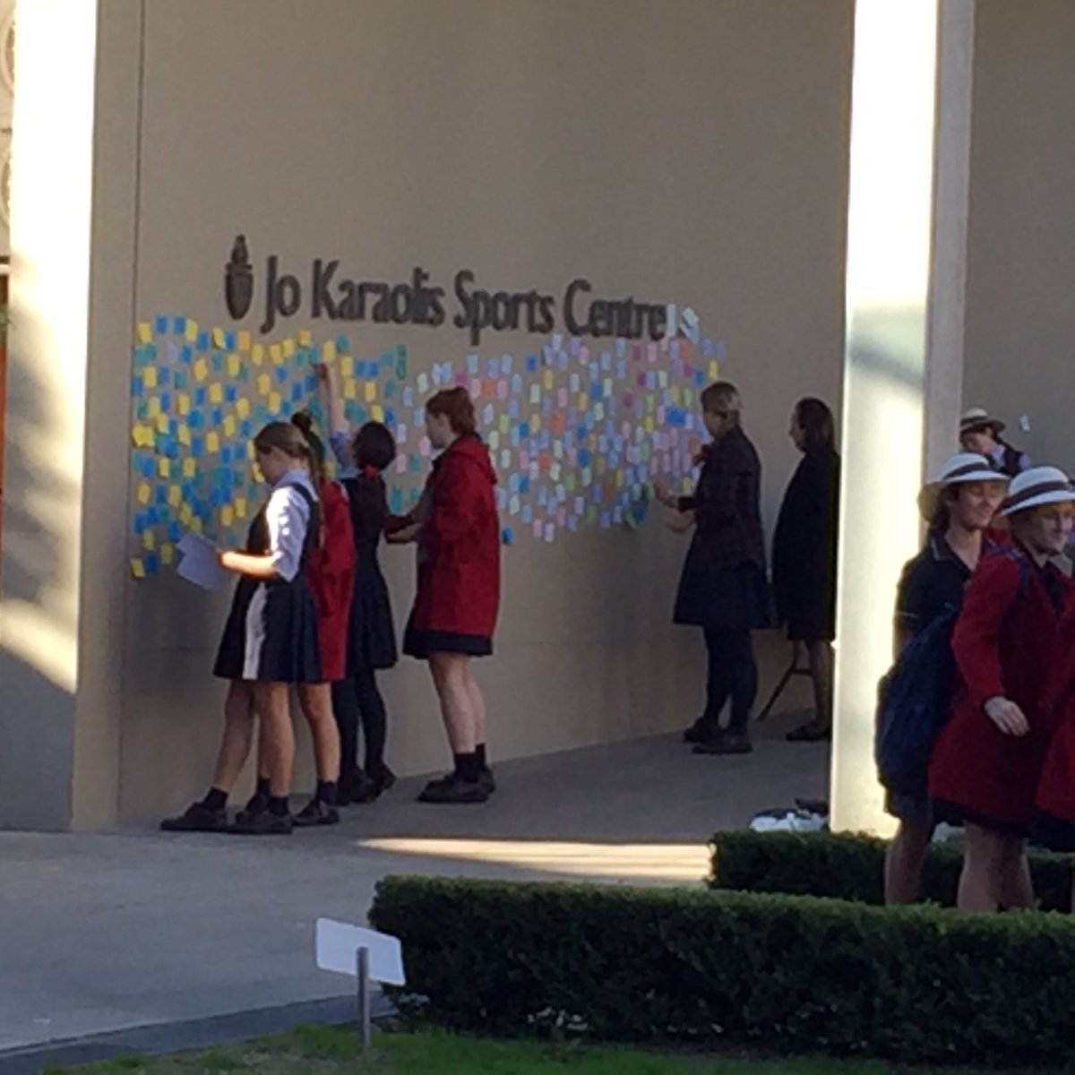 RennieVrennie's tweet photo. The girls @StCatherinesSyd give thanks for Barry Rodgers and all he did for them#gratitude #BarryRodgers #memorial https://t.co/ztmY0QqxxL