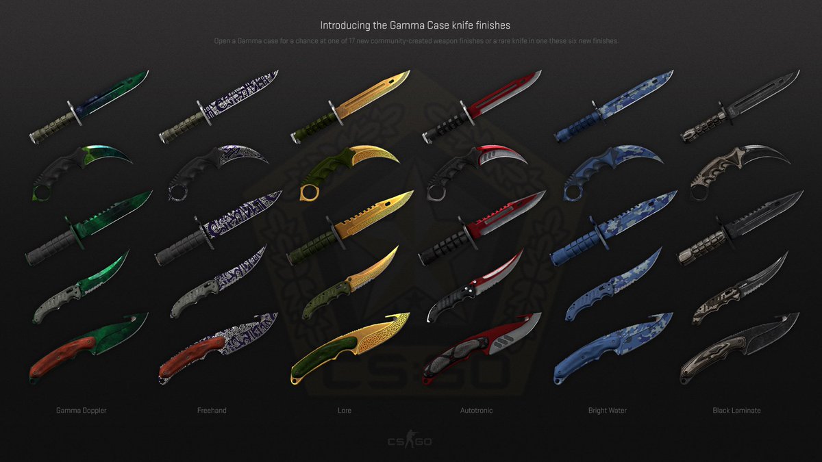 CSGOTcom's tweet image. These new Gamma Knifes are looking awesome!