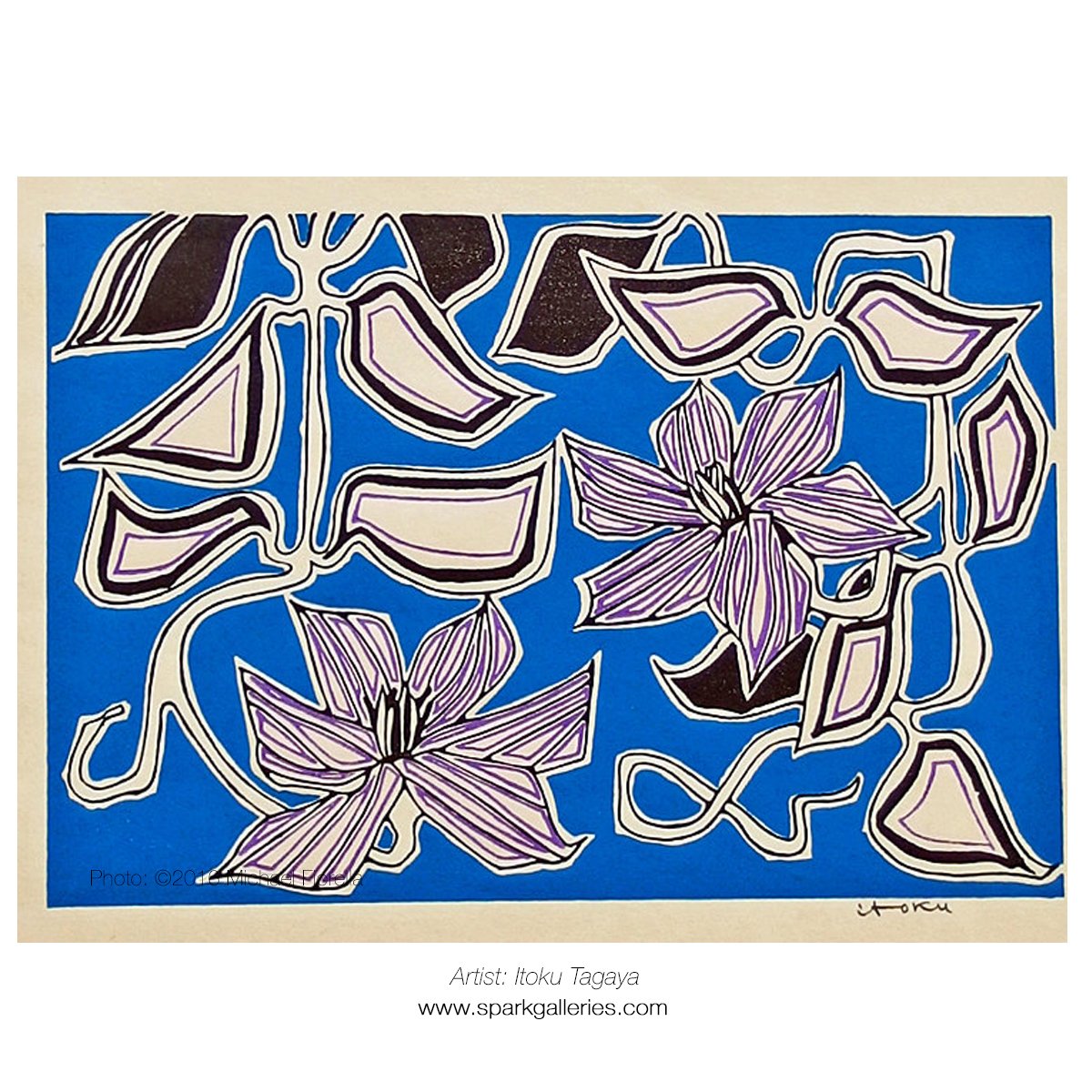 #happy #summer #japaneseart! #flowers &amp; #bluesky #woodcut. This &amp; more #japanese #prints@ goo.gl/a7l1Ly