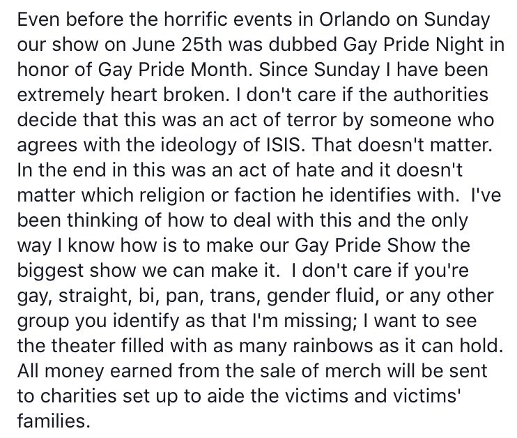 6/25 is our #pride #gaypride night. We want to #gobig for this show #StandWithOrlando #Orlando <a href="/AMCTheatres/">AMC Theatres</a> #Phoenix