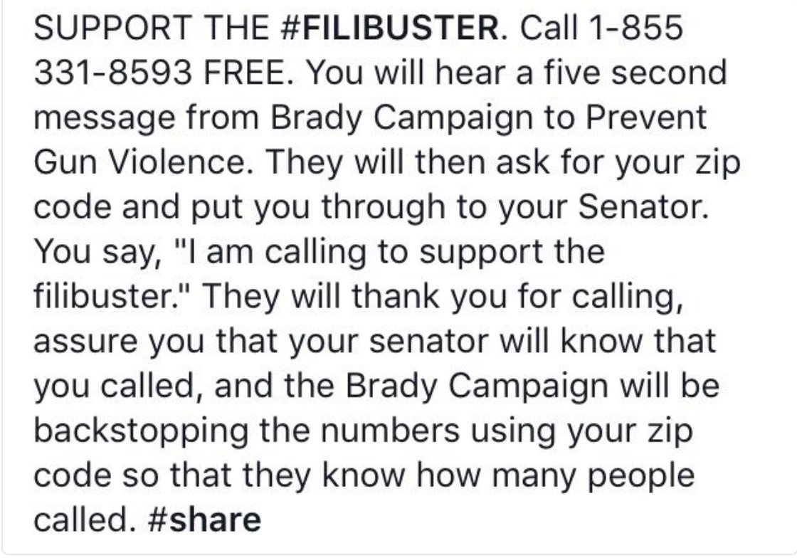 Quick and easy way to support the #filibuster