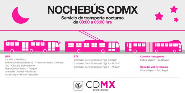 GobCDMX's tweet photo. Transporte seguro y económico, conoce el servicio y las rutas del #NochebúsCDMX. Detalles: https://t.co/2JRa9chg4x https://t.co/qKiaPIAXgG