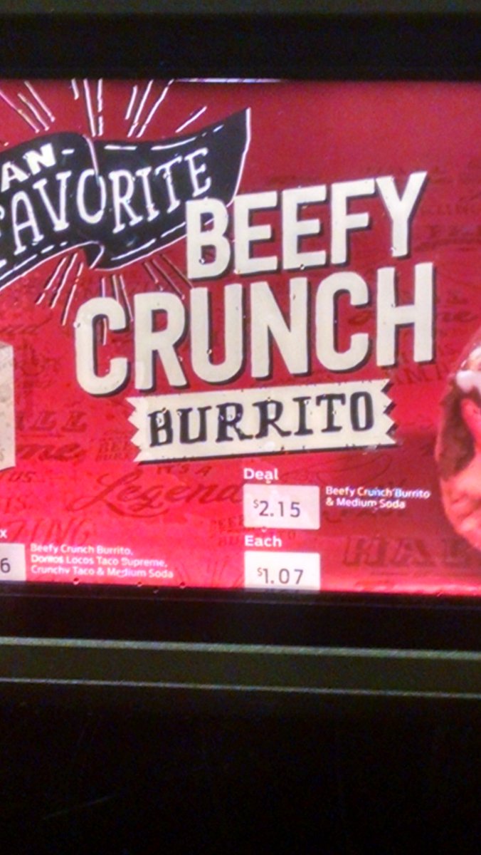 TBreving's tweet photo. Hey @TacoBellTeam your Centerville loc is charging more for BCB than the sign states. 1.79 not 1.07. #youcantdothat https://t.co/FbJMyebkOU