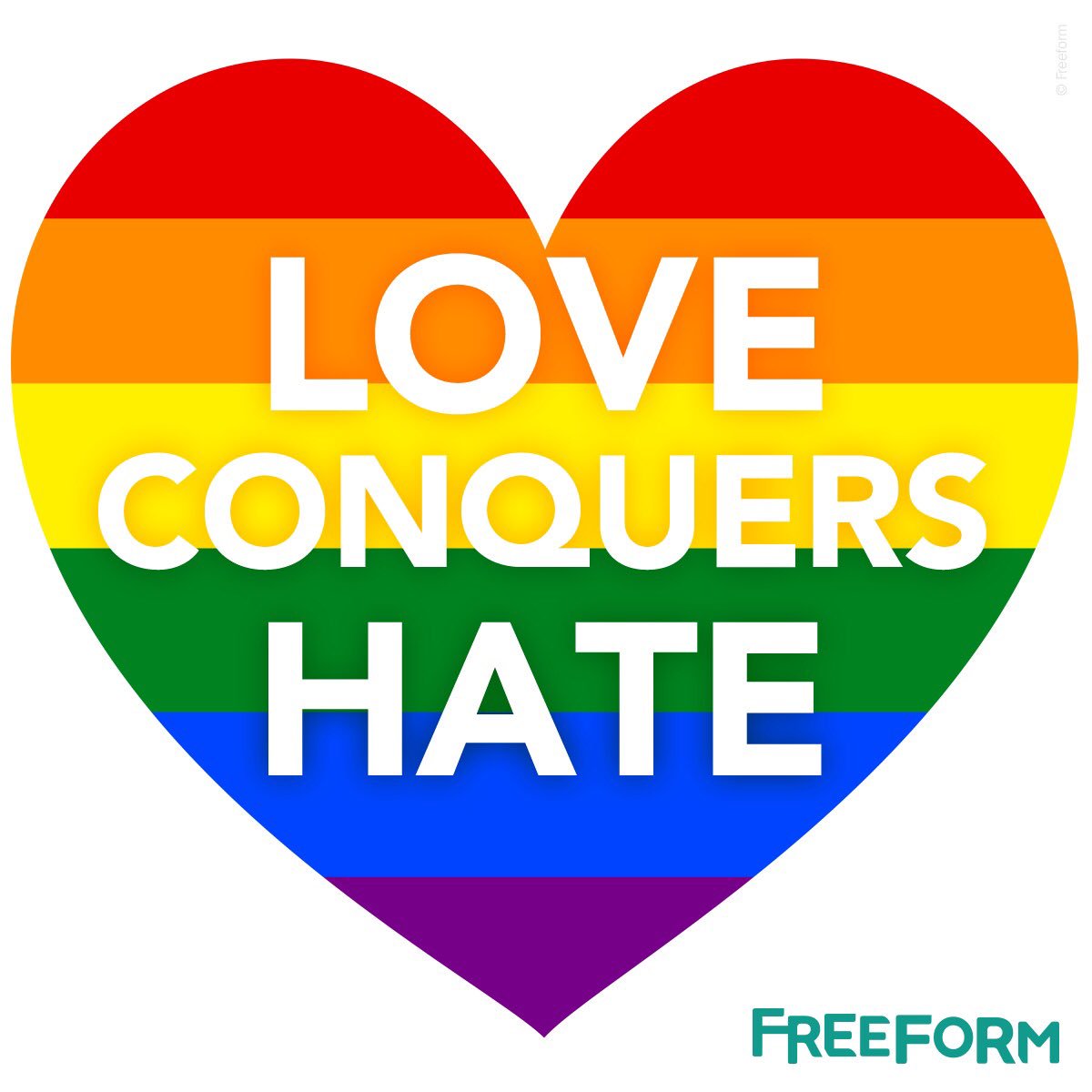 FreeformTV's tweet photo. Love conquers hate ❤️💛💚💙💜 https://t.co/EGp2twmr3Z