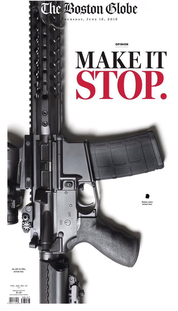 A call to action on the front of Thursday's Boston Globe.