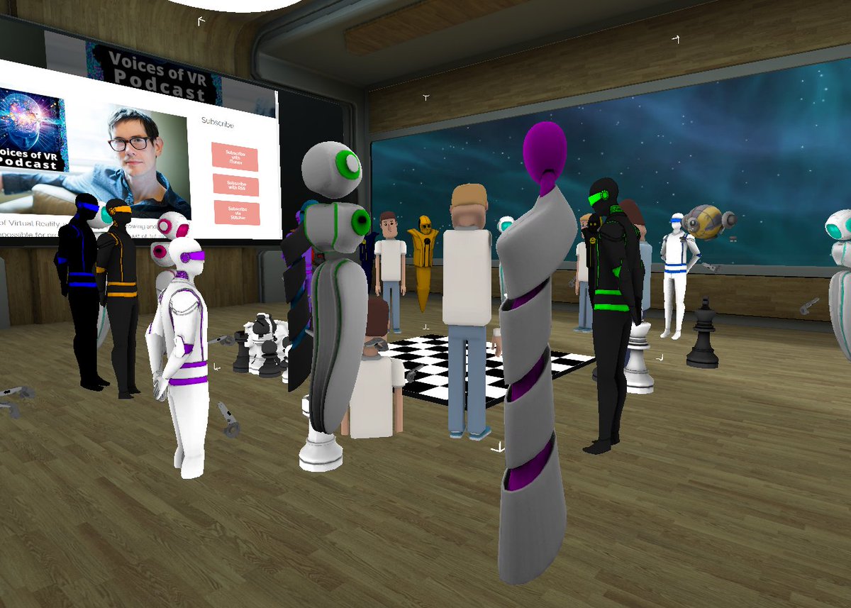AltspaceVR (@altspacevr) on Twitter photo .<a href="/kentbye/">Kent Bye (Voices of VR)</a> #VoicesofVR meetup in AltspaceVR. Looks like they're having a great time talking and playing chess! #VR .<a href="/kentbye/">Kent Bye (Voices of VR)</a> #VoicesofVR meetup in AltspaceVR. Looks like they're having a great time talking and playing chess! #VR