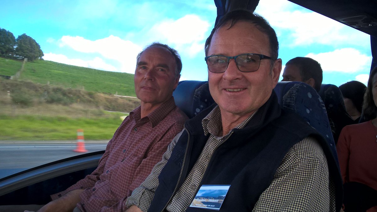 Farmstrong_NZ's tweet photo. "We feel lucky to join the trip..had to get permission from our sons to leave the farm!" #Fieldays2016 #DroughtBreak https://t.co/k6eBV5mbsn