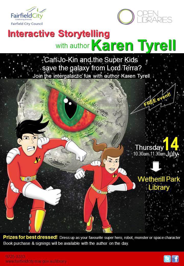 FCOpenLibraries's tweet photo. Join the intergalactic fun with author @Karen_Tyrrell at #WetherillParkLibrary, Thursday 14 July, 10.30am - 11.30am. https://t.co/9gKXCuOVPJ