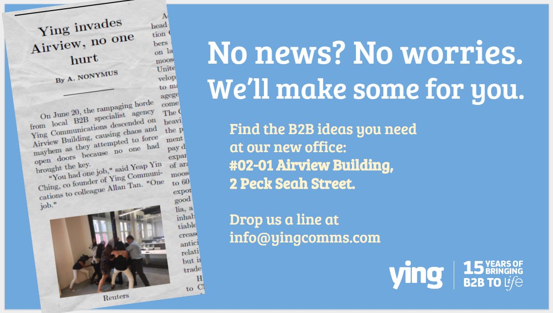 FinnPartnersSG's tweet photo. Good ideas, great execution. Everything you need for B2B communications that work for your business @yingcomms https://t.co/TFEuKpIz8G
