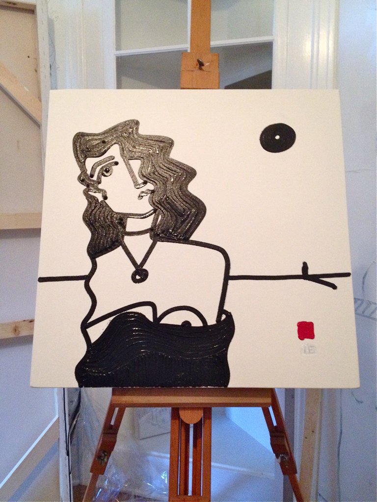 DariMos's tweet image. Skye made my portrait and said: "Modigliani meets Picasso meets Dari Mos".