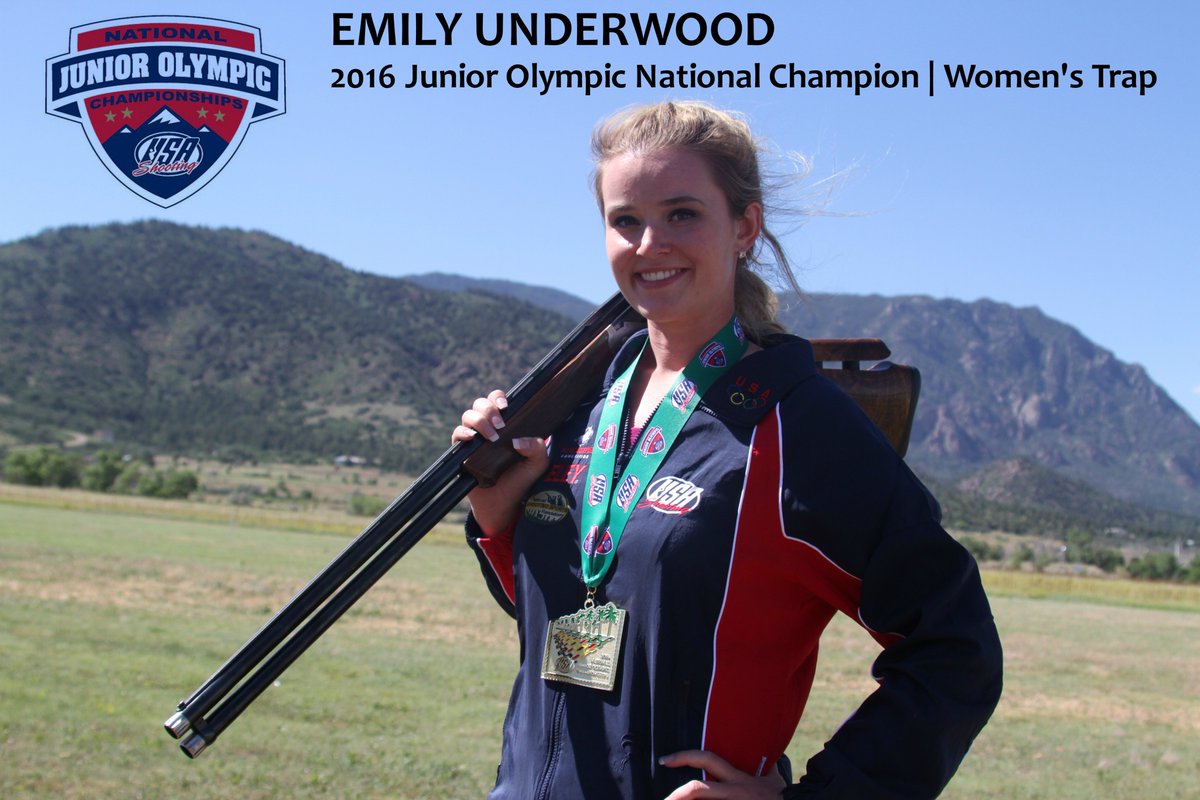 USAShooting's tweet photo. Congrats to the 2016 National Junior Olympic Champion in Women's Trap--Emily Underwood (@em_kath). #NJOSC16 https://t.co/Yccs8OFQVx