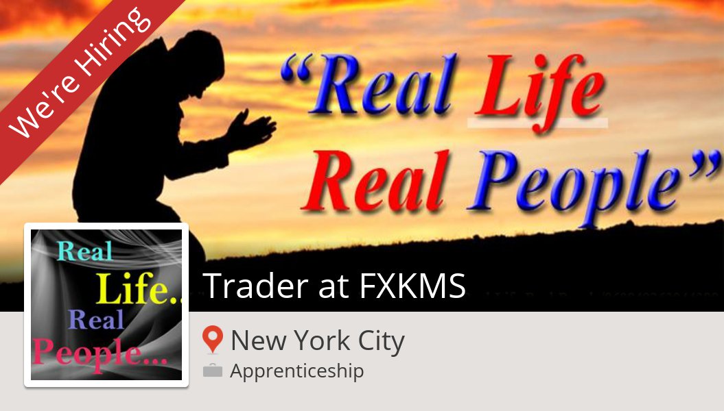 JaneHolfter's tweet photo. #RealLifeRealPeople is hiring a #Trader at #FXKMS, apply now! (#NewYorkCity) #job https://t.co/xFHVxyyTmu https://t.co/rETGvGGAuV