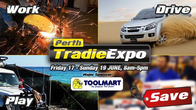 PerthRacing's tweet image. The Perth Tradie Expo returns to Ascot Racecourse tomorrow! 
Work! Drive! Play! SAVE! 
bit.ly/1rr76in