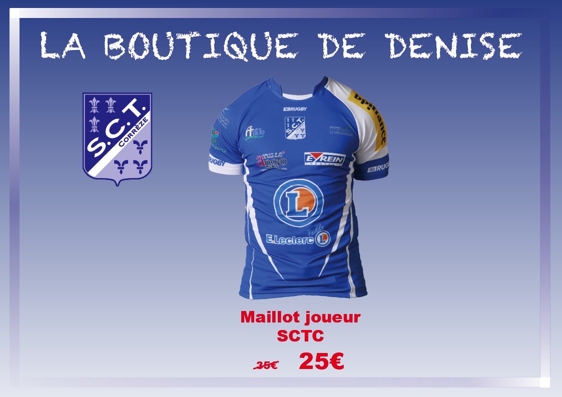 Encore quelques maillots de la saison 2015 - 2016 sont en vente au club house du SCTC ! 25€ au lieu de 35€ !