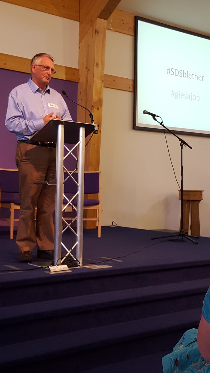 AngelaMacleanLD's tweet photo. @DavidAlston2 chair of @NHSHighland opening #giesajob conference in Inverness this morning. #SDSblether https://t.co/ualtnBpLdA