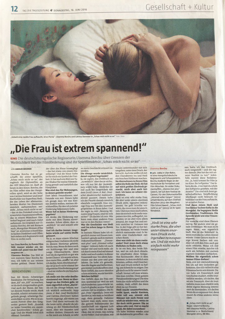 "Die Frau ist extrem spannend!" TAZ heute Kinostart! @Filmschoolfest @filmfestmunich