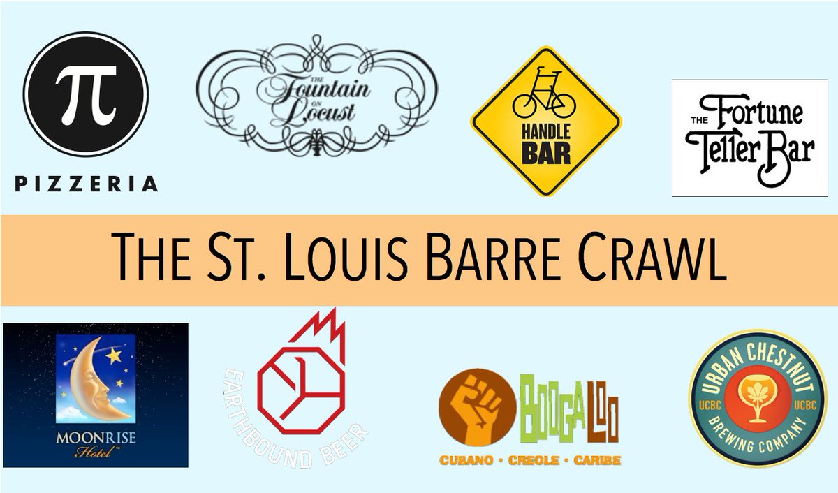 CKDanceCo's tweet photo. #thestlouisbarrecrawl #ckdc #ticketperks @EarthboundBeer @BoogalooStl @urbanchestnut @MoonriseHotel @PiPizzeria https://t.co/LD19czXZhP