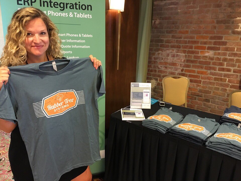 RubberTreeSys's tweet photo. Vintage Rubber Tree t-shirts now available at our #TribNet booth! @TributeInc https://t.co/2K9Icm3XMG