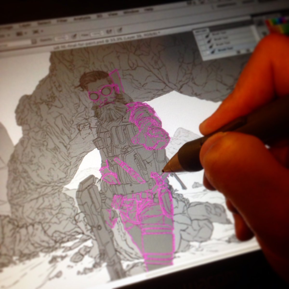 ManovermarsPlay's tweet photo. Im still cleaning up those lines...then on to #painting! #indiedev #drawing #videogame #illustration https://t.co/NGcxOIbWm7