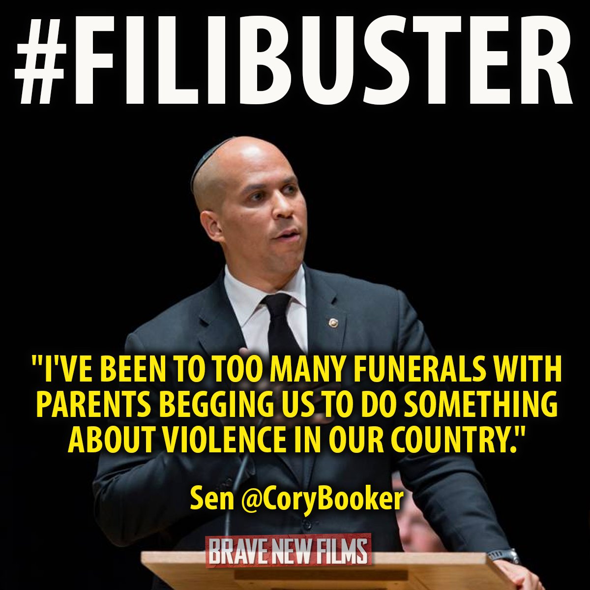 I've been to too many funerals with parents begging us to do something about violence in...  <a href="/CoryBooker/">Cory Booker</a> #filibuster