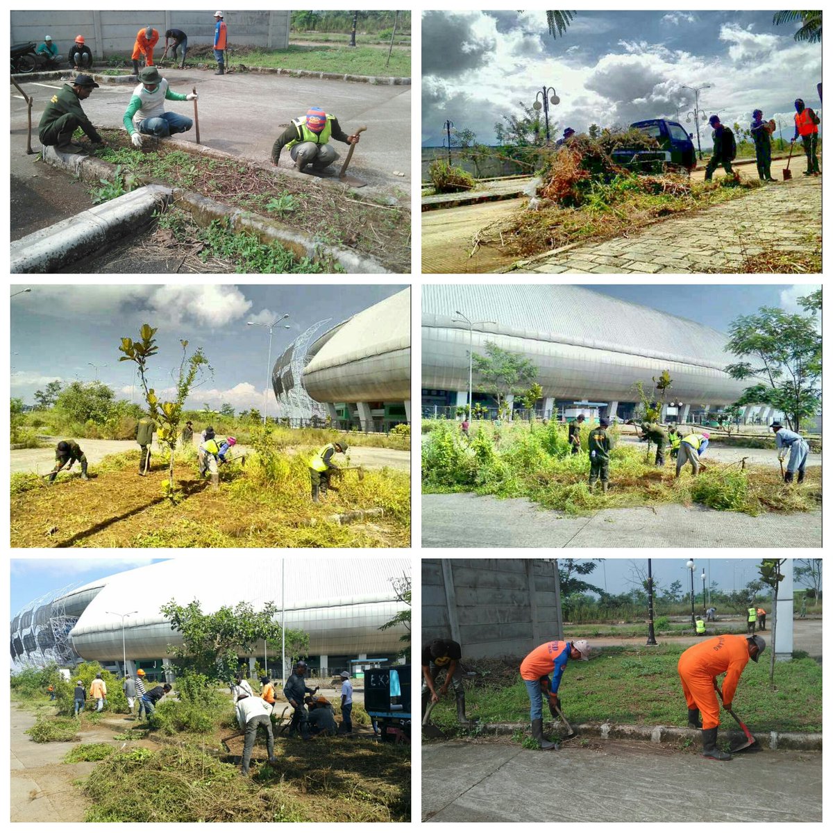Diantos kasumpingana nu sok lalajo mengbal mamawa pakarang tiasa ngiringan bebersih di lapangan parkir Stadion GBLA