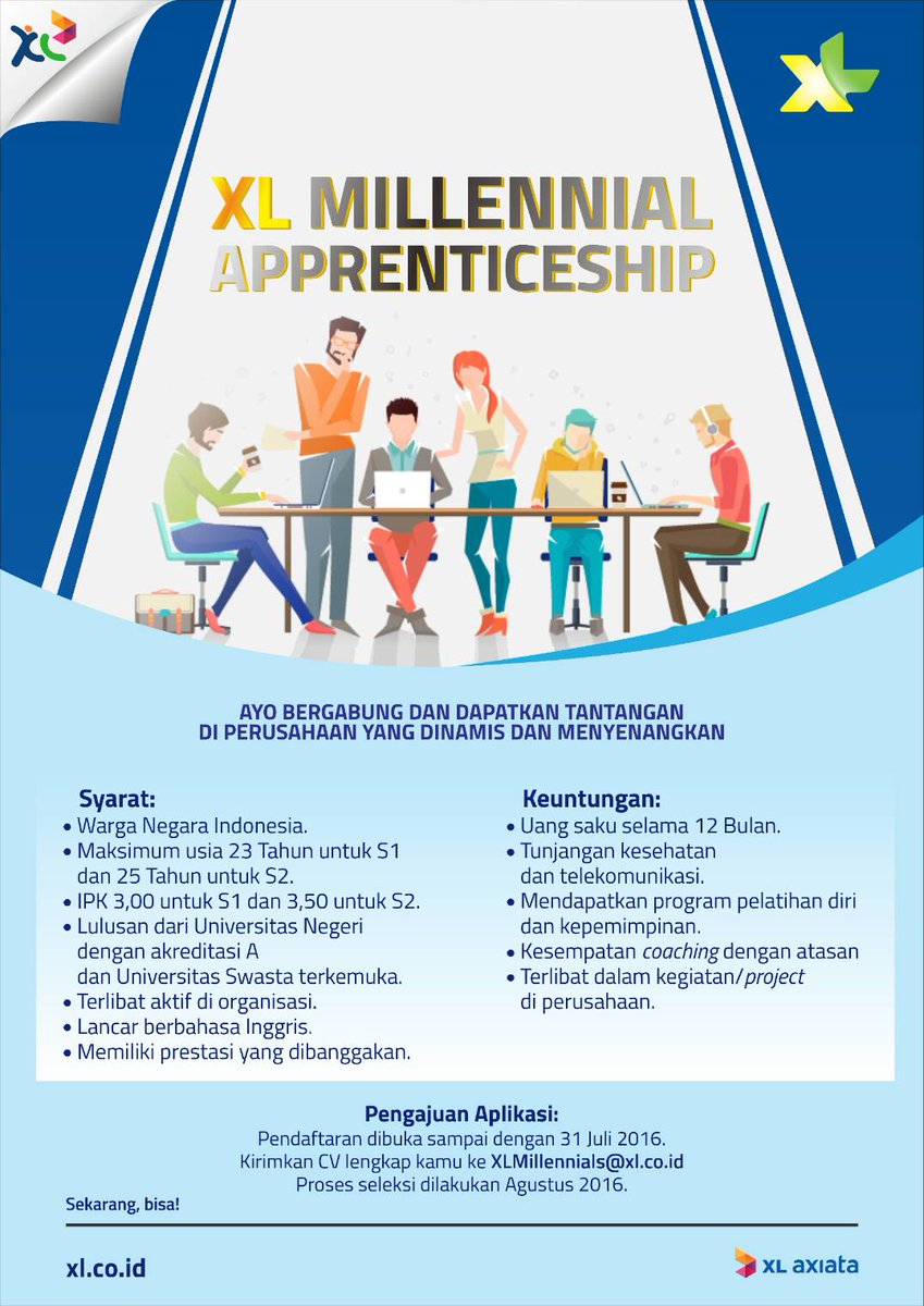 Akunpunyasfw's tweet photo. #XLapprentice diadakan beberapa kali dalam setahun, bisa nambah pengalaman kamu lohh https://t.co/i2w9XA2m5A