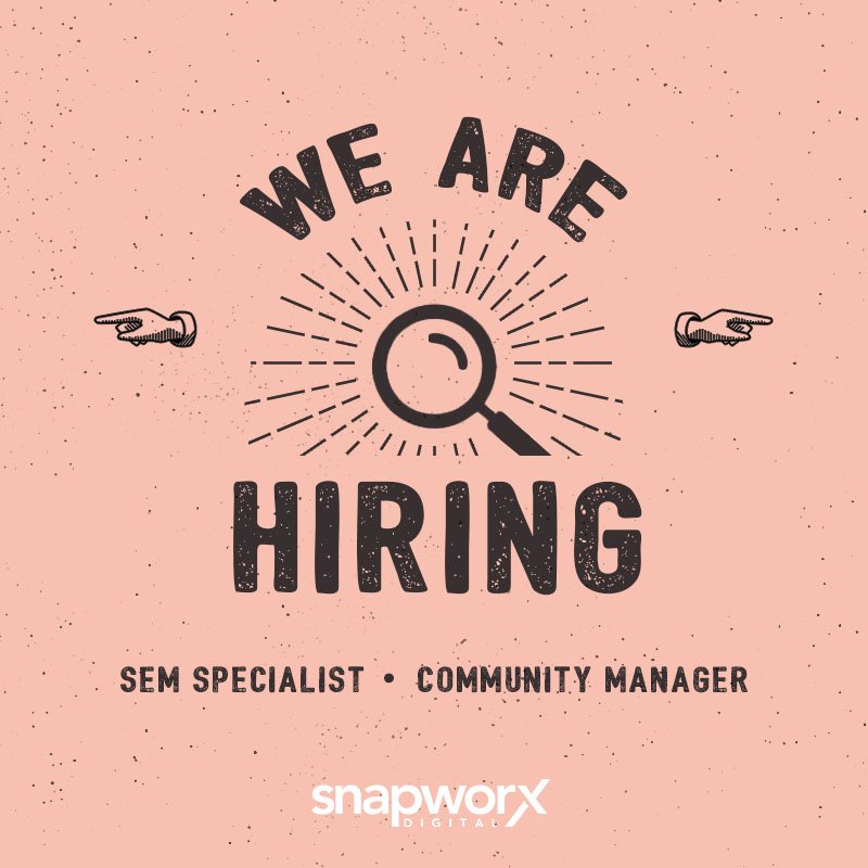SnapworxInc's tweet photo. We need brave and innovative minds! Think you have what it takes? Send in your CV to jecasal@snapworxdigital.com https://t.co/IFP0tTHYGx