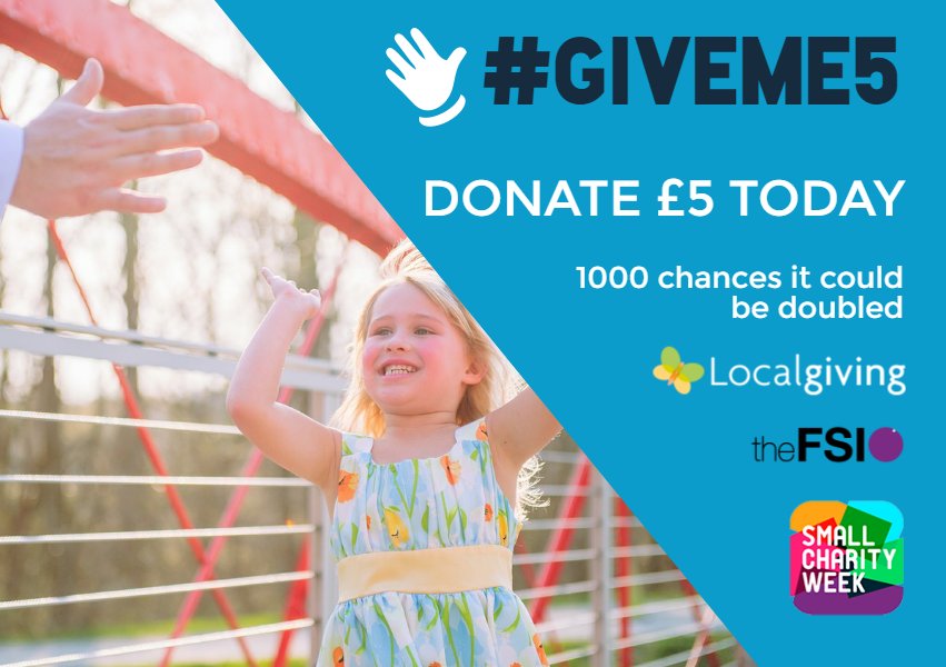 Great start to #GiveMe5! Keep those £5 donations to local charities coming! localgiving.org/giveme5