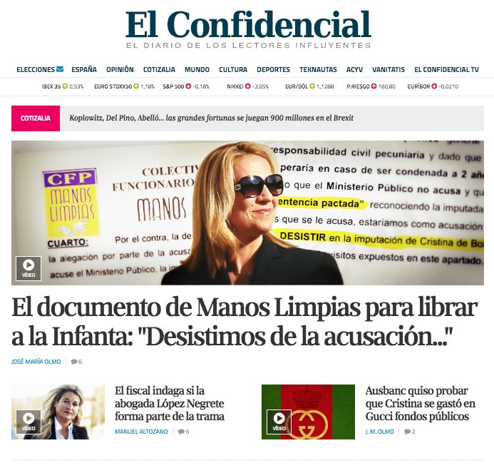 elconfidencial's tweet photo. Portada: Documento de Manos Limpias para librar a la Infanta: "Desistimos de la acusación.." https://t.co/gWSioQKOX2 https://t.co/Ac9NpkLQS5