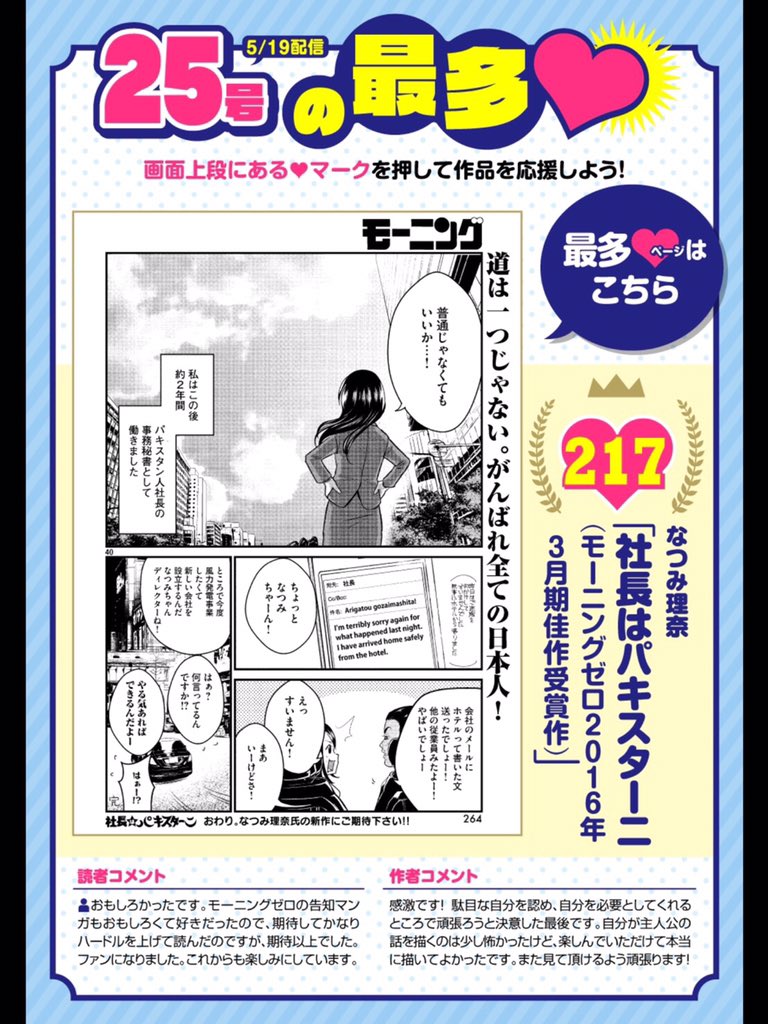 Dモーニングの読者が好きだったページだよー!!こんな嬉しい事ないよね!漫画描かなきゃーー!! 