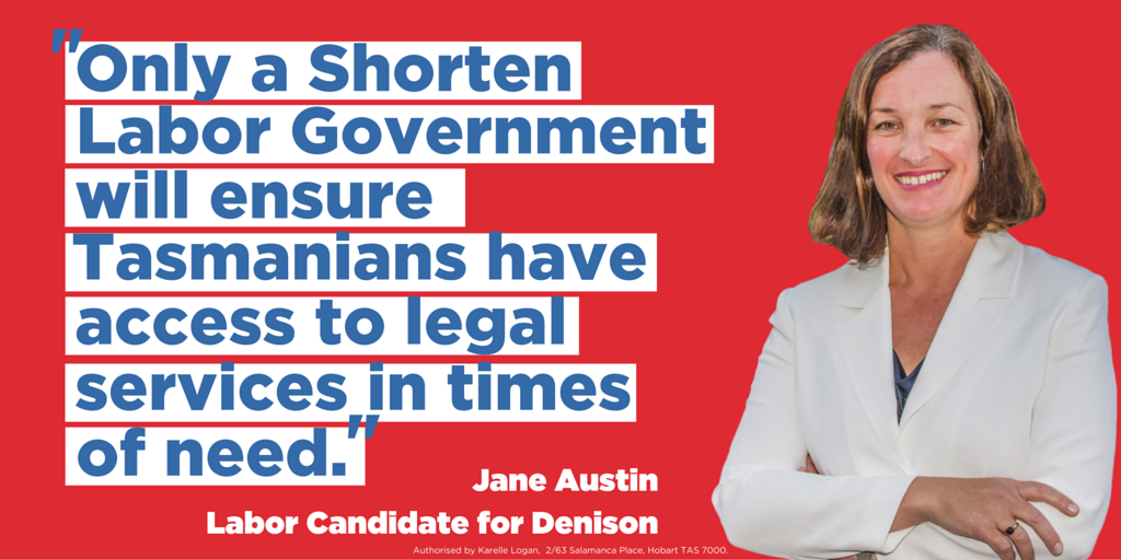 As part of Labor's $43M for legal services for survivors of domestic violence we announced new funding for Tas CLCs