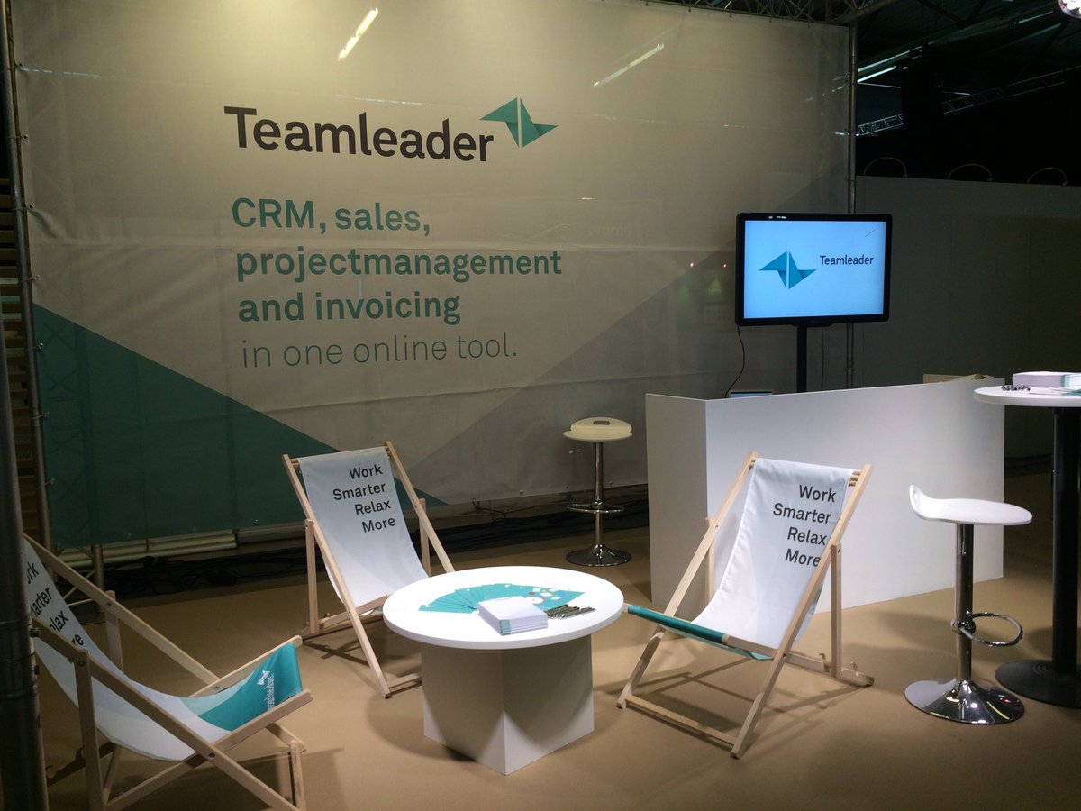 TeamleaderBE's tweet photo. Kom even relaxen in onze stand op #WebTomorrow!#WorkSmarterTL https://t.co/42sJYjaCtd
