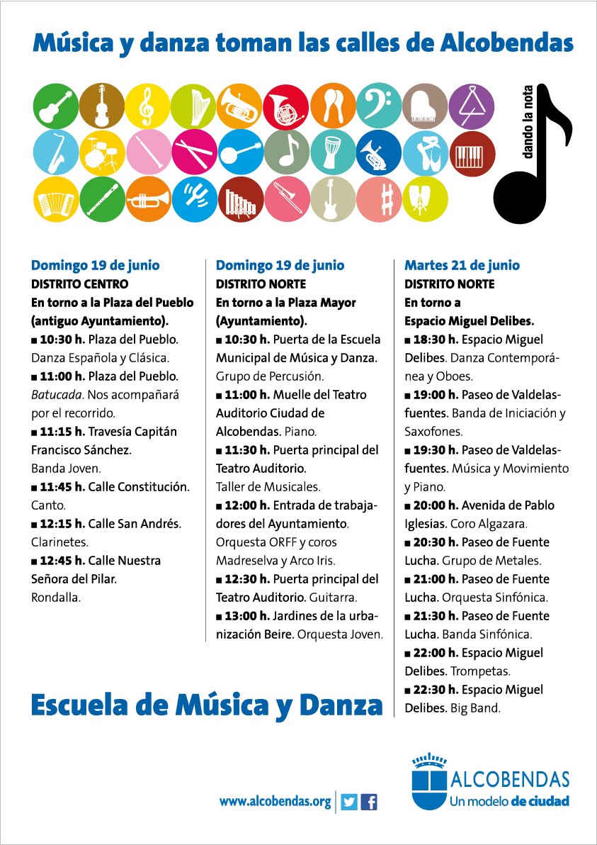 Alcobendas_ayto's tweet photo. ¡Cuidado!
INVASIÓN de flautas, guitarras, violines,... Y pasos de danza en #Alcobendas
@ALCBDS_MusicaDa https://t.co/gQG72jfDeO