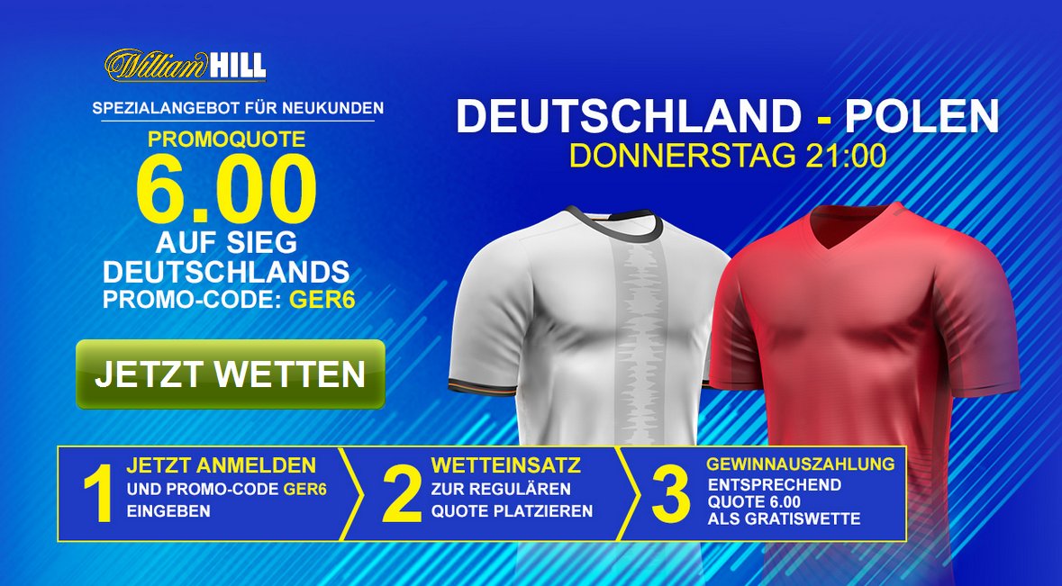 William Hill: Deutschland gewinnt x 6,00