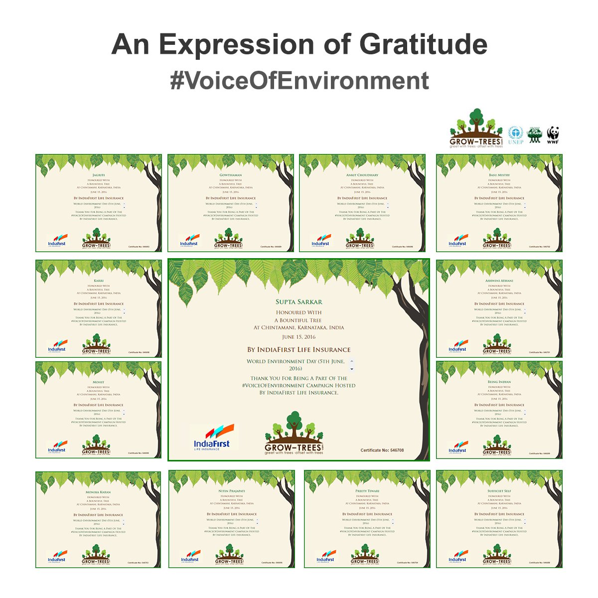 IndiaFirst_Life's tweet photo. Here is a small note of acknowledgement for the first set of participants of #VoiceOfEnvironment. https://t.co/toq4s3h5BL