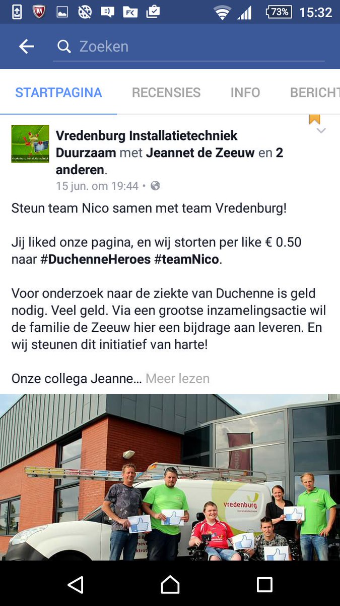 frouwkjez's tweet photo. Steun Team Nico. Like fbpagina van Vredenburg; Donatie €0,50 per paginaliker @Duchenne_Heroes.  Graag RT! #Duchenne https://t.co/5oy1V9vGxt