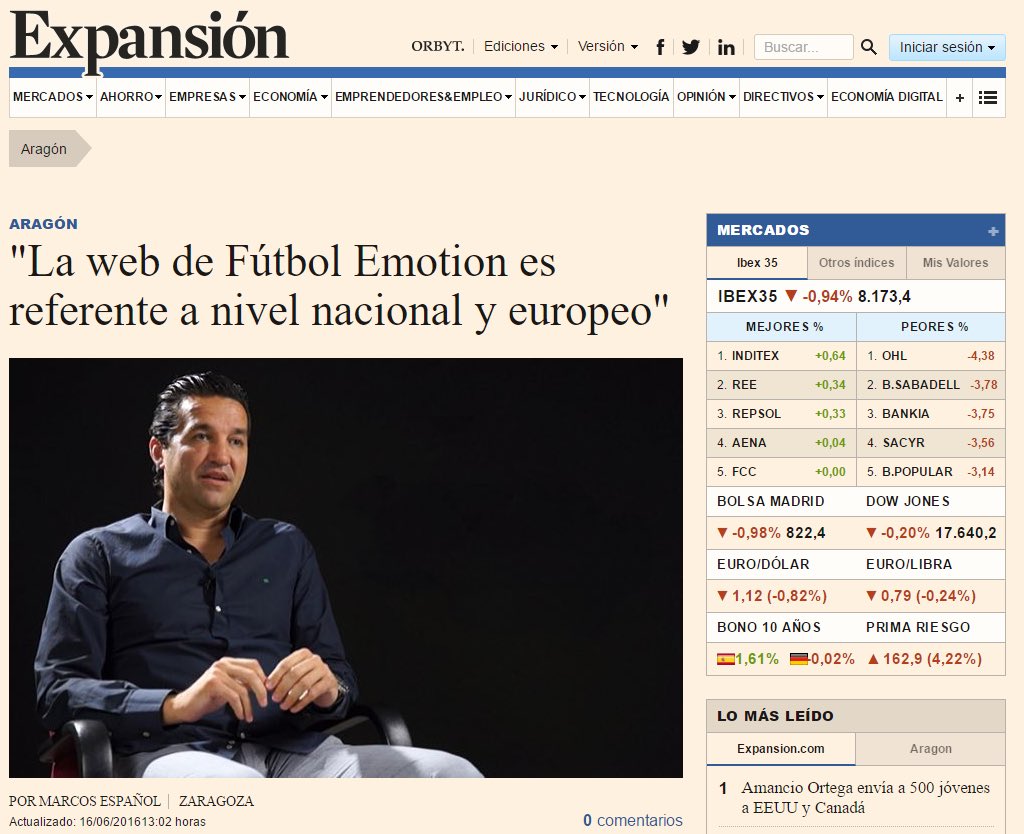 Entrevista en <a href="/expansioncom/">expansioncom</a> para hablar de los proyectos que tenemos en @FutbolEmotionES bit.ly/Sanchez_Broto