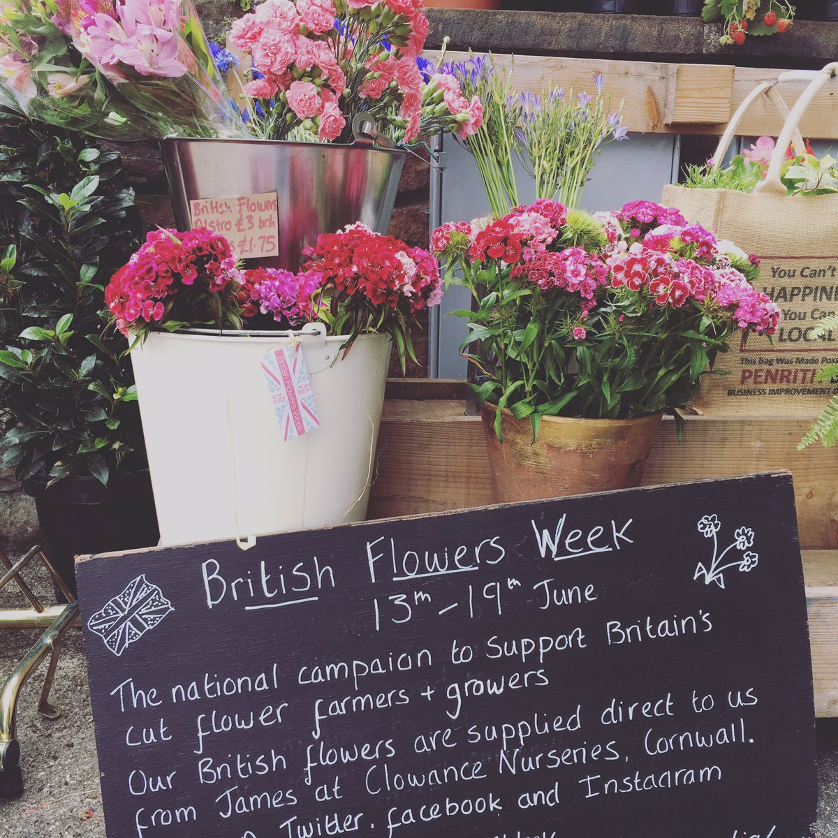 #britishflowersweek in Penrith, we have a fab window display too, thanks to <a href="/clowanceflowers/">Flowers by Clowance</a> and The Paper Studio