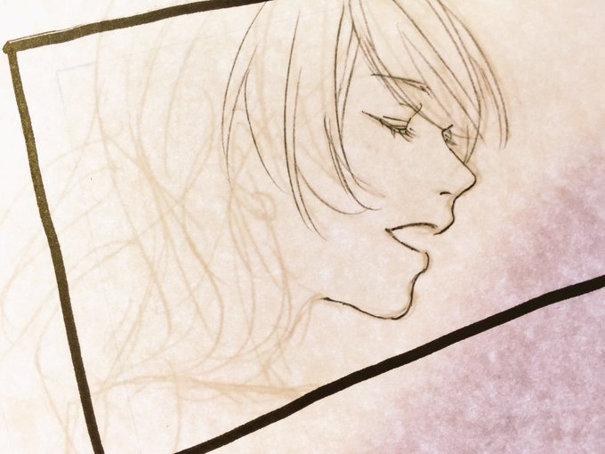 鉛筆線画のTwitterイラスト検索結果(古い順)。