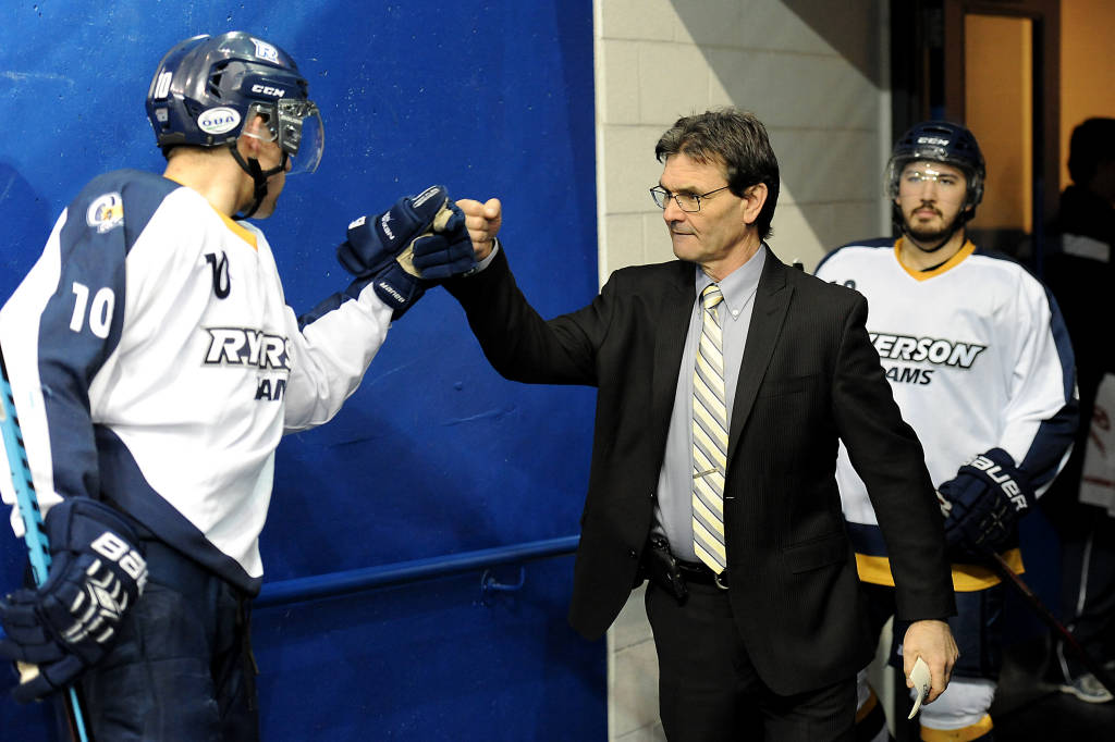tmubold's tweet image. NEWS: @RyersonHockey's Graham Wise retires after 35 seasons in @CIS_SIC with 2nd most wins: ow.ly/tSw0301kbvb