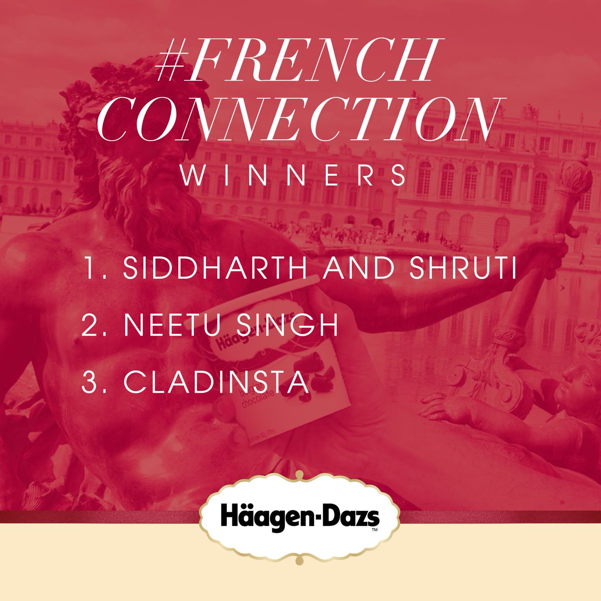 The fourth set of winners for our French Connection Contest.
Email your details to Gauri.Ramaswamy@genmills.com