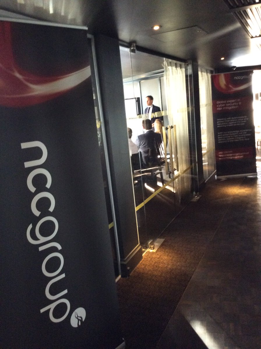 Don't disturb. <a href="/lucasmaurits/">Maurits Lucas</a> in full flow at Threat Intelligence dinner last night <a href="/NCCGroupInfosec/">NCC Group Research & Technology</a> #cybersecurity